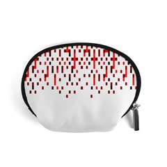 Red And White Matrix Patterned Design Accessory Pouch (small) by dflcprintsclothing