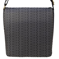 Black And White Triangles Flap Closure Messenger Bag (s) by Sparkle