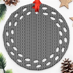 Black And White Triangles Round Filigree Ornament (two Sides) by Sparkle