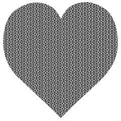 Black And White Triangles Wooden Puzzle Heart by Sparkle