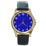 Digital Illusion Round Gold Metal Watch Front