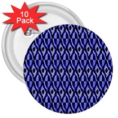 Blue Diamonds 3  Buttons (10 Pack)  by Sparkle