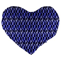 Blue Diamonds Large 19  Premium Flano Heart Shape Cushions by Sparkle