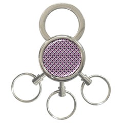 Flowers Pattern 3-Ring Key Chain