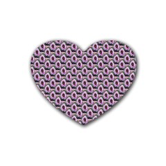 Flowers Pattern Rubber Coaster (Heart) 