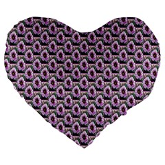 Flowers Pattern Large 19  Premium Heart Shape Cushions by Sparkle