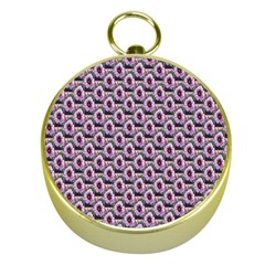 Flowers Pattern Gold Compasses by Sparkle