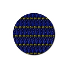 Blue Illusion Rubber Coaster (round)  by Sparkle