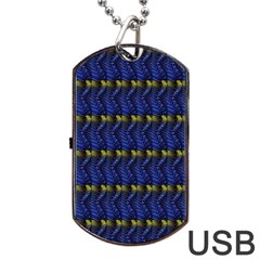 Blue Illusion Dog Tag Usb Flash (two Sides) by Sparkle