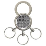 Mandala Pattern 3-Ring Key Chain Front