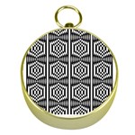 Mandala Pattern Gold Compasses Front