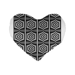 Optical Illusion Standard 16  Premium Flano Heart Shape Cushions by Sparkle