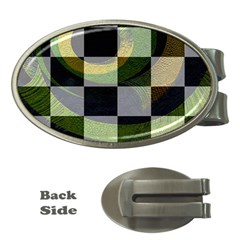 Digital Checkboard Money Clips (oval)  by Sparkle