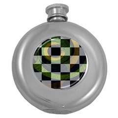 Digital Checkboard Round Hip Flask (5 Oz) by Sparkle