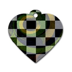 Digital Checkboard Dog Tag Heart (one Side) by Sparkle