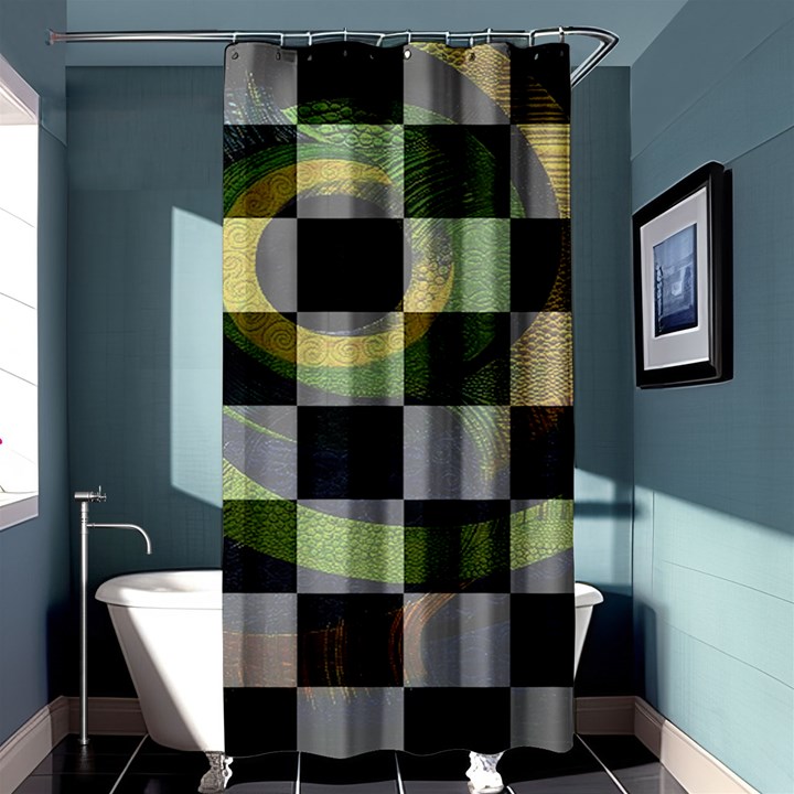 Digital Checkboard Shower Curtain 36  x 72  (Stall) 