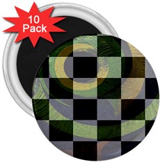 Circle Checks 3  Magnets (10 Pack)  by Sparkle