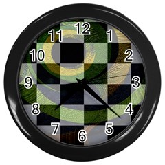 Circle Checks Wall Clock (black)