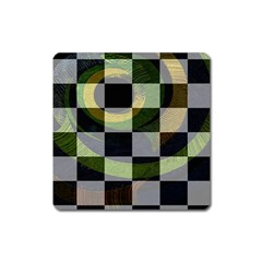 Circle Checks Square Magnet by Sparkle