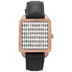 Skull Police Rose Gold Leather Watch  Front