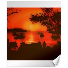 Sunset At Caribbean Bay Of Taganga Colombia Canvas 16  X 20  by dflcprintsclothing