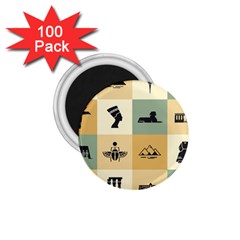 Egyptian Flat Style Icons 1 75  Magnets (100 Pack)  by Wegoenart