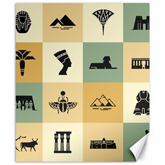 Egyptian Flat Style Icons Canvas 8  X 10  by Wegoenart