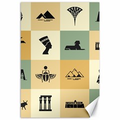 Egyptian Flat Style Icons Canvas 12  X 18  by Wegoenart