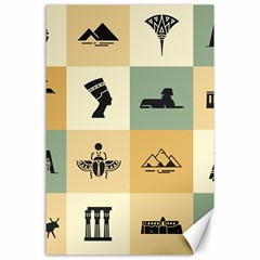 Egyptian Flat Style Icons Canvas 24  X 36  by Wegoenart