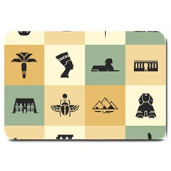 Egyptian Flat Style Icons Large Doormat  by Wegoenart