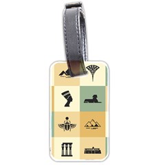 Egyptian Flat Style Icons Luggage Tag (two Sides) by Wegoenart