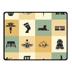 Egyptian Flat Style Icons Double Sided Fleece Blanket (small)  by Wegoenart