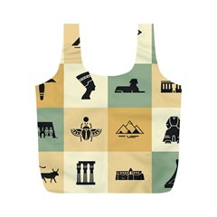 Egyptian Flat Style Icons Full Print Recycle Bag (m) by Wegoenart