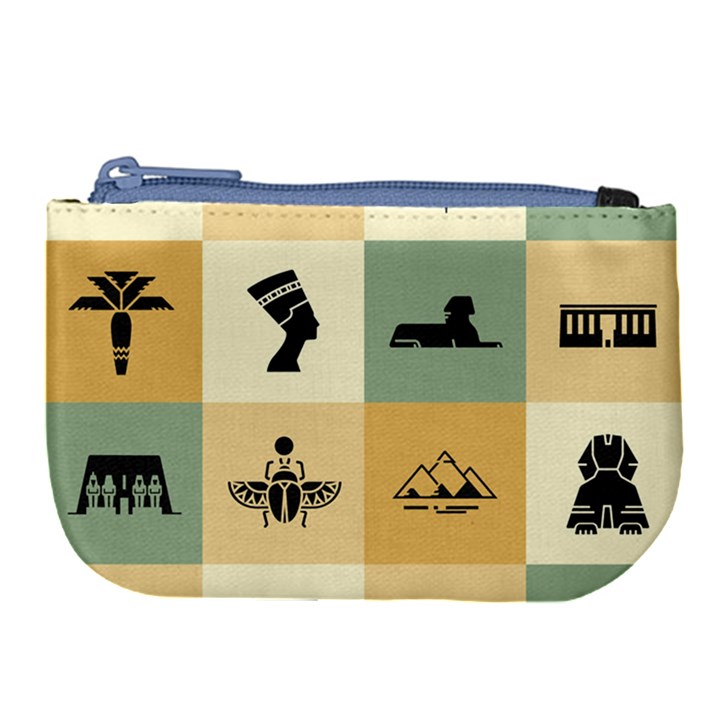 Egyptian Flat Style Icons Large Coin Purse