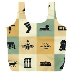 Egyptian Flat Style Icons Full Print Recycle Bag (xxxl) by Wegoenart