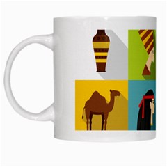 Egypt Travel Items Icons Set Flat Style White Mugs by Wegoenart