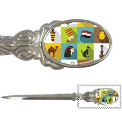 Egypt Travel Items Icons Set Flat Style Letter Opener