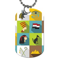 Egypt Travel Items Icons Set Flat Style Dog Tag (one Side) by Wegoenart