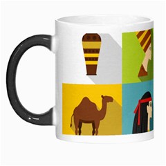 Egypt Travel Items Icons Set Flat Style Morph Mugs by Wegoenart