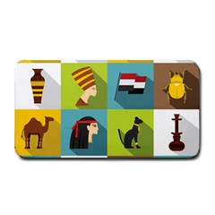 Egypt Travel Items Icons Set Flat Style Medium Bar Mats by Wegoenart