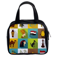 Egypt Travel Items Icons Set Flat Style Classic Handbag (two Sides) by Wegoenart