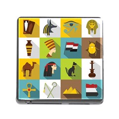 Egypt Travel Items Icons Set Flat Style Memory Card Reader (square 5 Slot) by Wegoenart