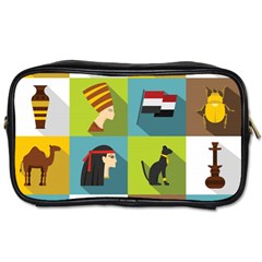 Egypt Travel Items Icons Set Flat Style Toiletries Bag (one Side) by Wegoenart