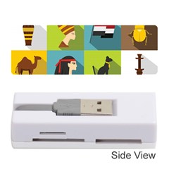 Egypt Travel Items Icons Set Flat Style Memory Card Reader (stick) by Wegoenart