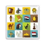 Egypt Travel Items Icons Set Flat Style Memory Card Reader (Square) Front