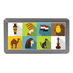 Egypt Travel Items Icons Set Flat Style Memory Card Reader (mini) by Wegoenart