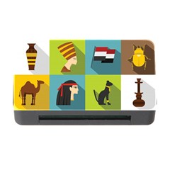 Egypt Travel Items Icons Set Flat Style Memory Card Reader With Cf by Wegoenart