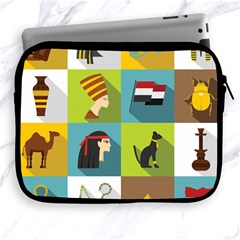 Egypt Travel Items Icons Set Flat Style Apple Ipad 2/3/4 Zipper Cases by Wegoenart