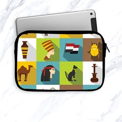 Egypt Travel Items Icons Set Flat Style Apple Ipad Mini Zipper Cases by Wegoenart