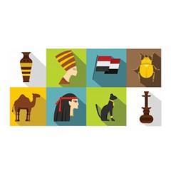 Egypt Travel Items Icons Set Flat Style Satin Wrap by Wegoenart